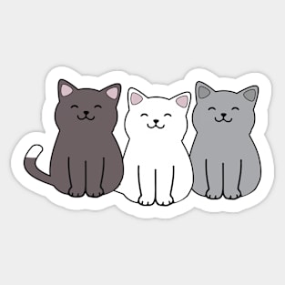 Three cute cats smiling Sticker